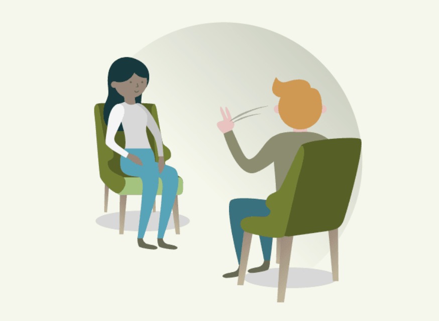 Therapist guiding EMDR trauma therapy session for emotional healing and recovery